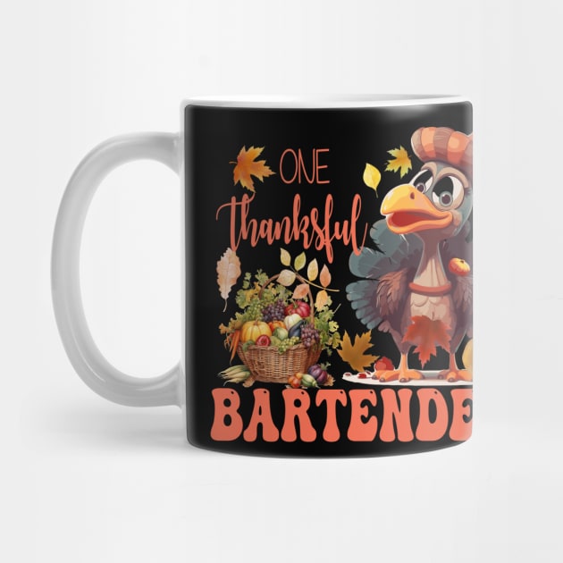 One Thankful Bartender Thanksgiving Turkey Costume Groovy by Spit in my face PODCAST